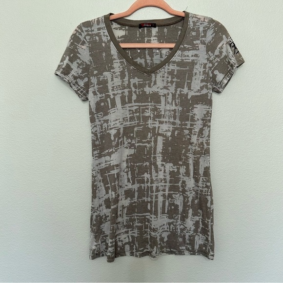 Tparty grey tan cream burnout velvet cross back with embellishment size M medium - Picture 1 of 4